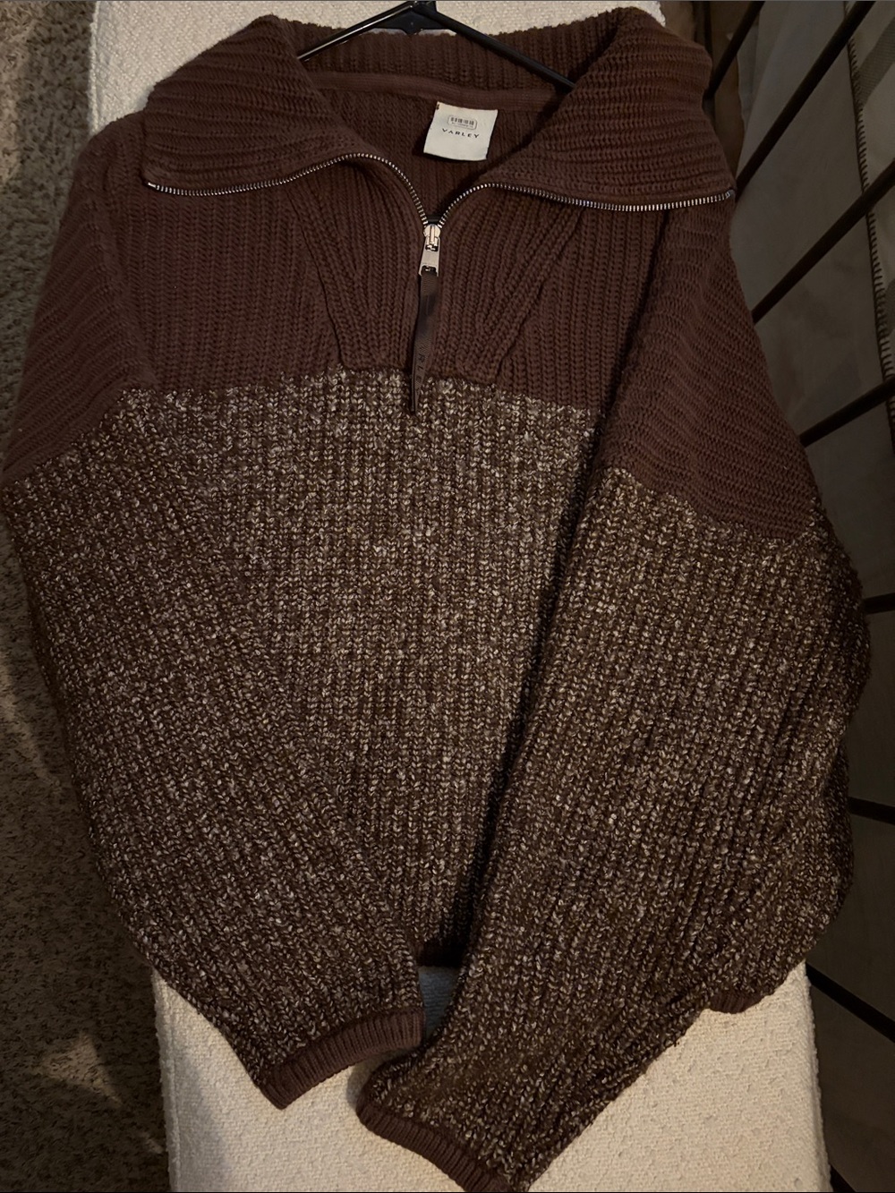 Varley Half-Zip Brown Sweater
